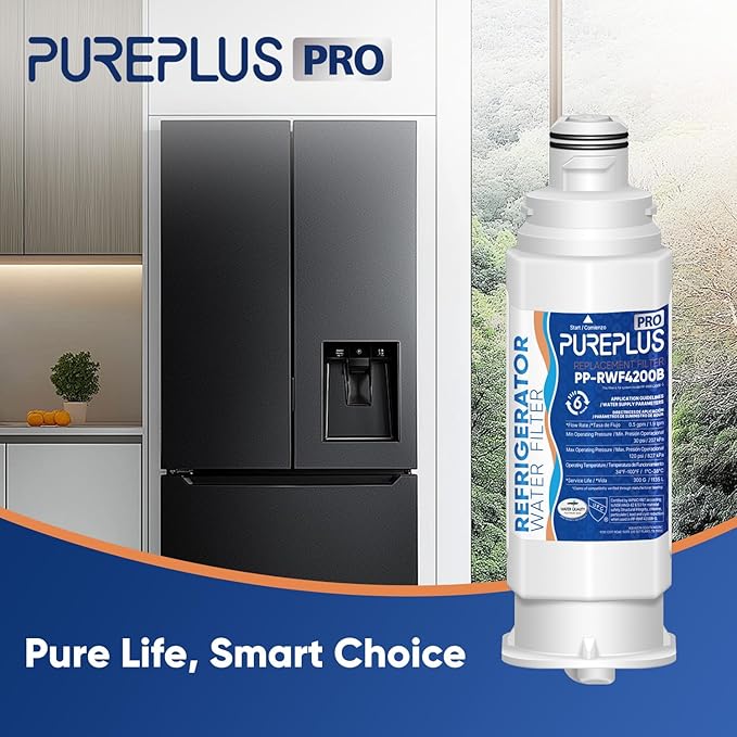 PUREPLUS DA97-17376B NSF 53&42 Certified Water Filter Replacement for Samsung HAF-QIN, HAF-QIN/EXP, DA97-08006C, RF23M8070SG, RF23M8070SR, RF23M8090SG, RF23M8090SR, RF23M8570SR Refrigerator, 2Pack