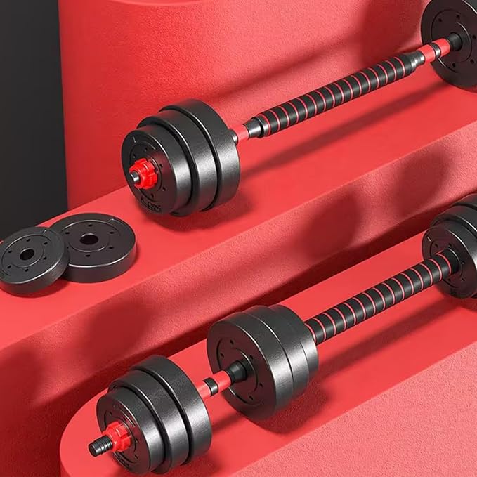 Adjustable Dumbbell Set, 5-44 lbs Free Weight Set with Connector for Barbell, Dumbbells, Push-Up Options, Fitness Exercises for Home Gym Suitable Men/Women-FlexoryFit