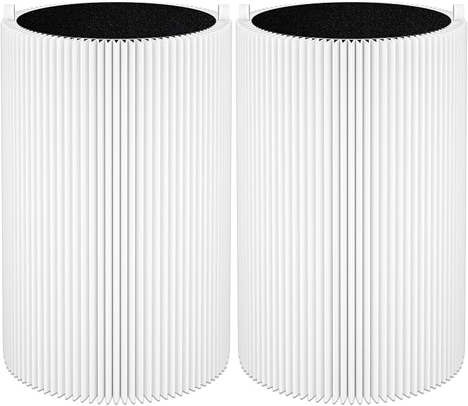 2 Pack Blue Pure 411 Filter Replacement Compatible with Blueair Blue Pure 411 Genuine, 411+, 411 Auto and MINI Air Purifiers, H13 True HEPA Filter, Particle and Activated Carbon by Funmit
