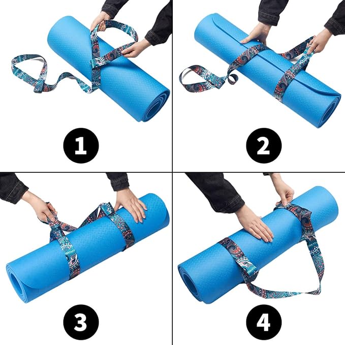 ZOOEASS Yoga Mat Strap, Adjustable Durable Yoga Mat Carrier & Stretching Strap, Multiple Color Choices-FlexoryFit
