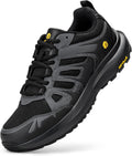 FitVille Men's Wide Hiking Shoes Water Repellent Trekking Trails Outdoor Sneakers Cushioned Lightweight Walking Running Shoes with Arch Support