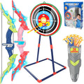 Bow and Arrow Set for Kids 4-12 Years Old, LED Light Up Archery Toy with 20 Suction Cup Arrows and Standing Target, Indoor Outdoor Activity Toys for Ages 4-6 8-13