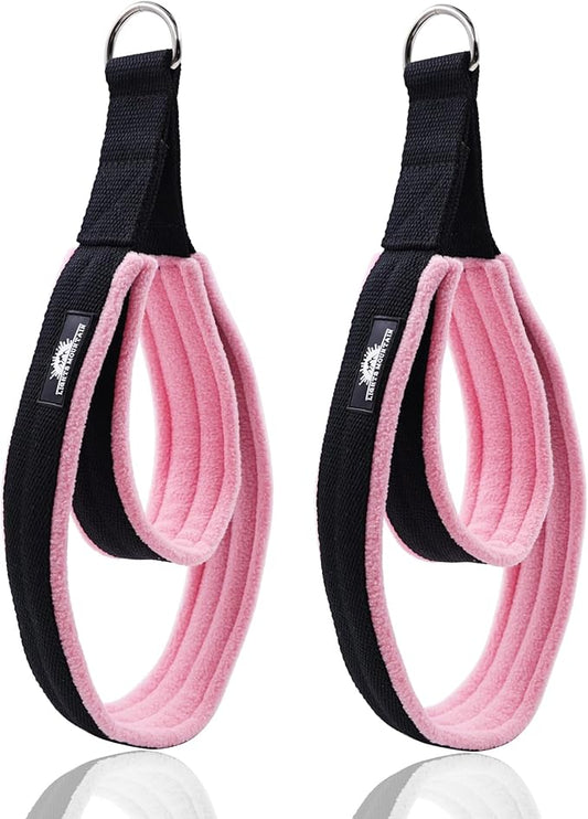 1 Pair Enhanced Pilates Double Loop Straps for Reformer, Thickened D-Ring Handle Straps, Yoga Exercise Accessories in 2 Lengths and Multicolor for Home Gym Workout-FlexoryFit