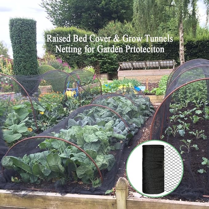 Bird Netting 15x40 Ft, 1/2In Mesh Heavy Duty Garden Netting Pest Barrier for Plants, Fruit Trees, Vegetables, Extra Strong Woven Mesh Netting, Animal Fencing Against Birds, Deer, Poultry