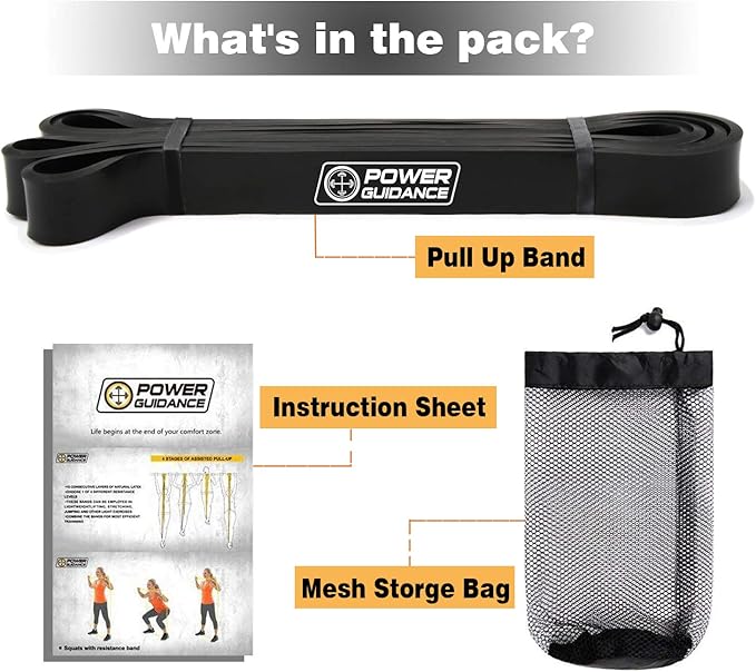 POWER GUIDANCE Pull Up Assist Bands - Stretch Resistance Band - Mobility Band - Powerlifting Bands - by Perfect for Body Stretching, Powerlifting, Resistance Training-FlexoryFit