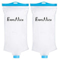 RunNico 2L/68oz Flow Water Filters Bag, Wide Mouth Water Storage Bag Compatible with 28mm Filter, Outdoor Foldable Water Filtration Reservoir for Expedition Camping Cycling Hiking Running (2 Pcs)