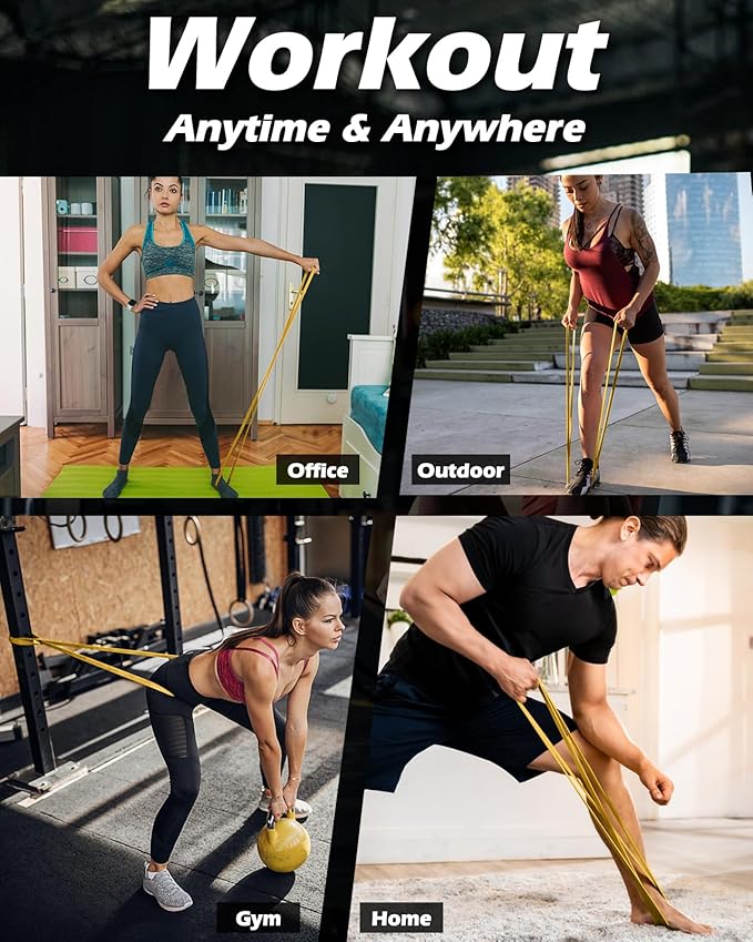 Zacro Resistance Bands, 6 Resistance Levels Pull Up Assistance Bands, Exercise Bands for Men&Women, Heavy Duty Resistance Band Set with Door Anchor, for Working Out, Muscle Training, Physical Therapy-FlexoryFit