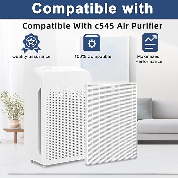 8 Pack C545 H13 HEPA Replacement Filter S Compatible with Winix C545 Air Purifi-er, Replaces Part 1712-0096-00 and 2522-0058-00