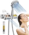Filtered Shower Head with Handheld Combo - Dual 2-in-1 Spa System with Massage Shower and 10 Modes Hand Held Shower High Pressure with Built in Power Wash Mode (Chrome)