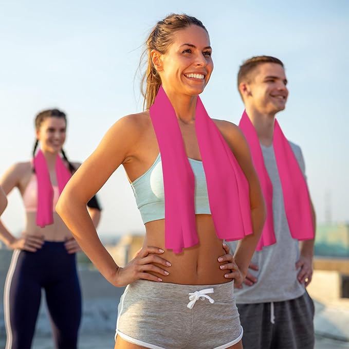 Honoson Cooling Towel Bulk - Neck & Face Cool Chilly Towels Microfiber Breathable Sport Sweat Rag for Gym, Yoga, Travel, Camping, Running, Outdoor-FlexoryFit