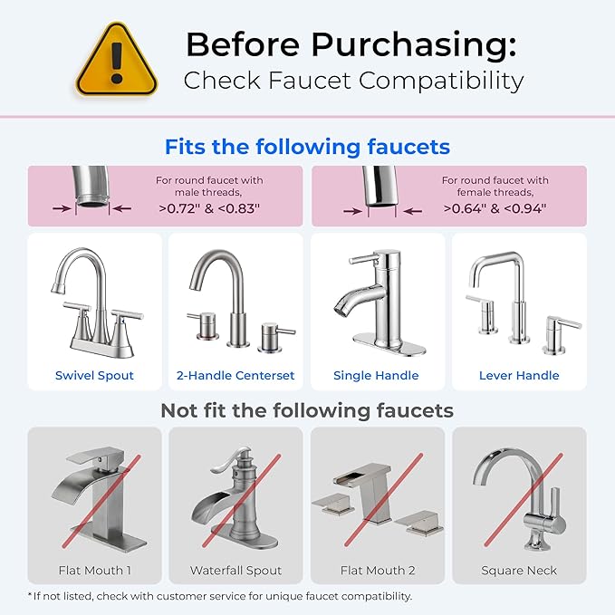 Waterdrop Sink Filter Water Faucet for Skin Care, Bathroom Faucet Filter, 320 Gallons, NSF Certified Water Purifier, 0.01μm Ultra-Filtration System, Reduces Chlorine Lead-Free Material, 1 Filter Pink