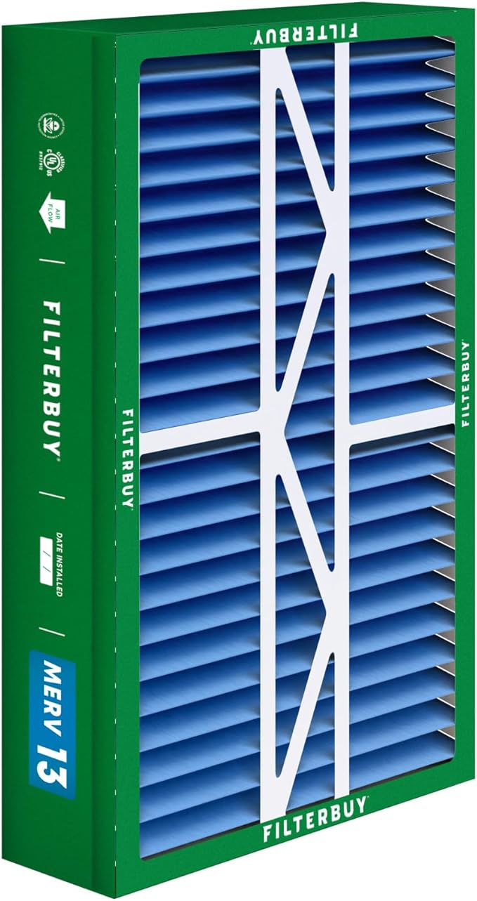 Filterbuy 17.5x27x5 Air Filter MERV 13 Optimal Defense (2-Pack), Pleated HVAC AC Furnace Air Filters Replacement for Trane Perfect Fit & American Standard (Actual Size: 17.13 x 26.13 x 4.97 Inches)