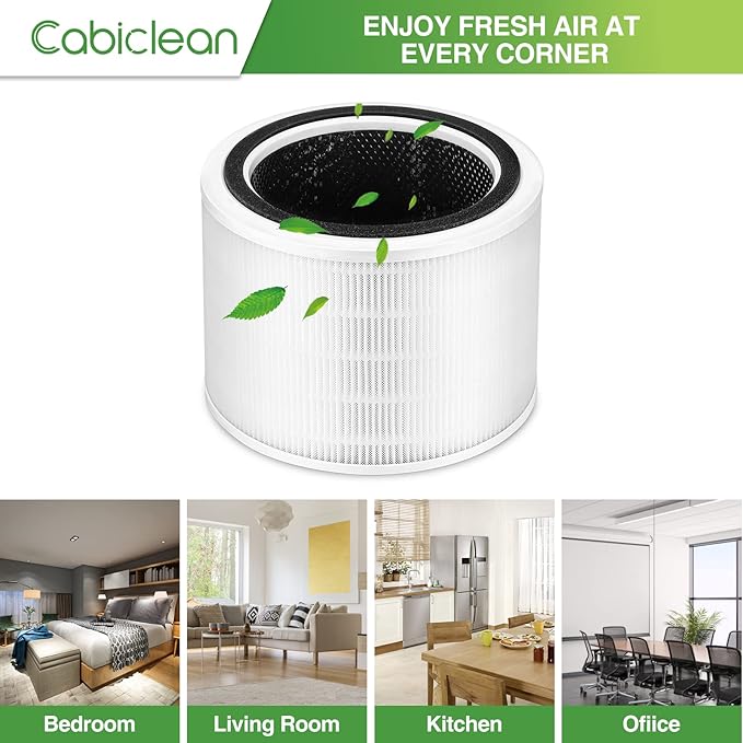 Cabiclean 2 Pack Core 200S Replacement Filter, Compatible with LEVOIT Core 200S Smart WiFi Air Purifier, 3 Stages H13 HEPA Filter, Compare Part# Core 200S-RF, Core 200S-P