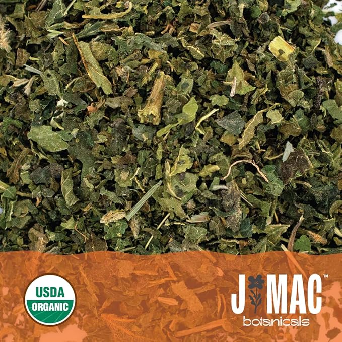 J MAC BOTANICALS Organic Nettle Leaf Herbal Tea - 16 oz (200+ Cups) Certified USDA Organic, Dried stinging nettle tea, 1 Pound Bulk Bag, Urtica dioica-FlexoryFit
