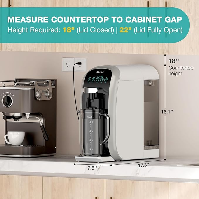 SimPure Y7T-C Countertop Reverse Osmosis Water Filter, NSF/ANSI 58 Certified, 100GPD 5 Stage Water Filtration System with Taste-Enhancing Glass Pitcher, Water Purifier for Home, No Installation