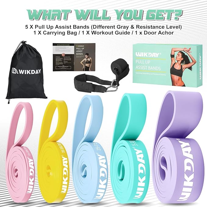 Resistance Bands for Working Out, Exercise Bands, Workout Bands, Pull Up Assistance Bands for Body Stretching Training Physical Therapy Muscle Training for Men & Women-FlexoryFit