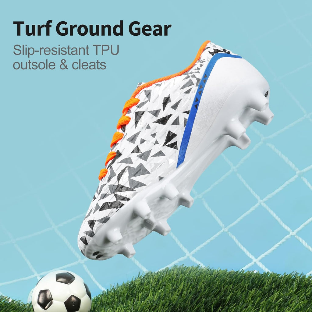 DREAM PAIRS Boys Girls Soccer Cleats Youth Firm Groud Athletic Outdoor Trainning Football Shoes for Little/Big Kid