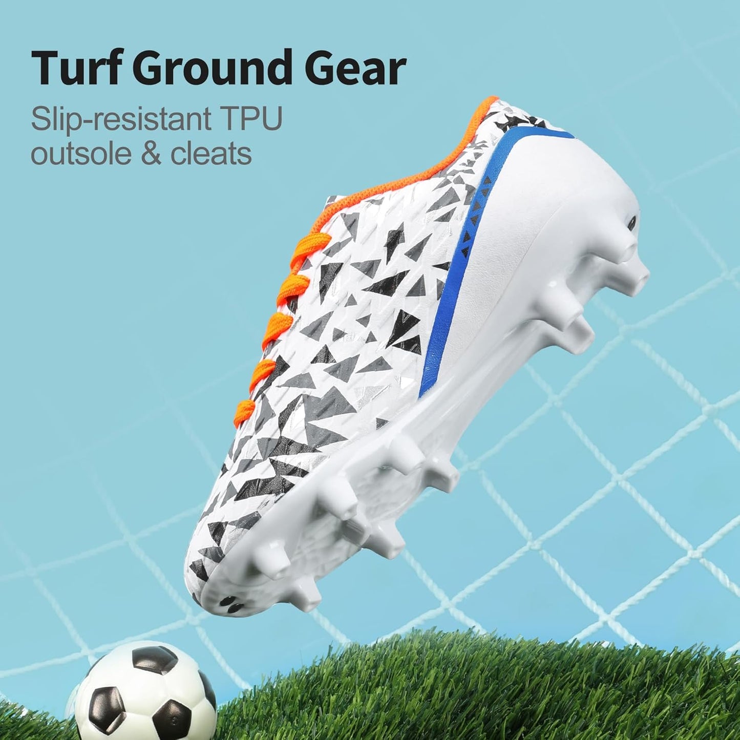 DREAM PAIRS Boys Girls Soccer Cleats Youth Firm Groud Athletic Outdoor Trainning Football Shoes for Little/Big Kid