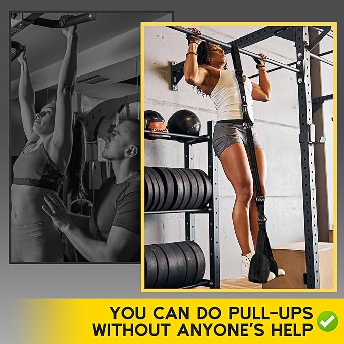 Pull Up Assistance Bands, Adjustable Heavy Duty Resistance Band for Pull Up, 3 Pull Up Bands, Comfortable Fabric Feet/Knee Rest, Assistance Bands for Pull-Up, Home Fitness, Body Stretching-FlexoryFit