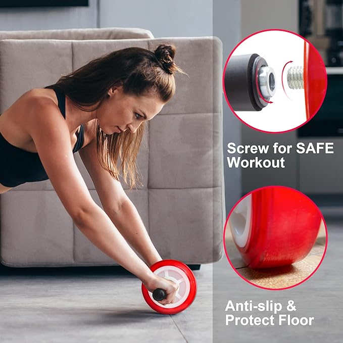 Ab Roller Wheel, Core Exercise Equipment - 880 lbs Weight Capacity, No Noise Ab Wheel for Home Gym Workout-FlexoryFit