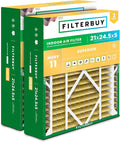 Filterbuy 21x24.5x5 Air Filter MERV 11 Allergen Defense (2-Pack), Pleated HVAC AC Furnace Air Filters Replacement for Rheem, Ruud, and Protech (Actual Size: 20.63 x 24.13 x 4.38 Inches)