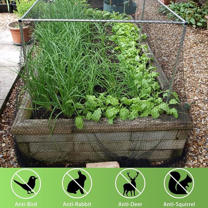Bird Netting 20x20 Ft, 1/2In Mesh Heavy Duty Garden Netting Pest Barrier for Plants, Fruit Trees, Vegetables, Extra Strong Woven Mesh Netting, Animal Fencing Against Birds, Deer, Poultry