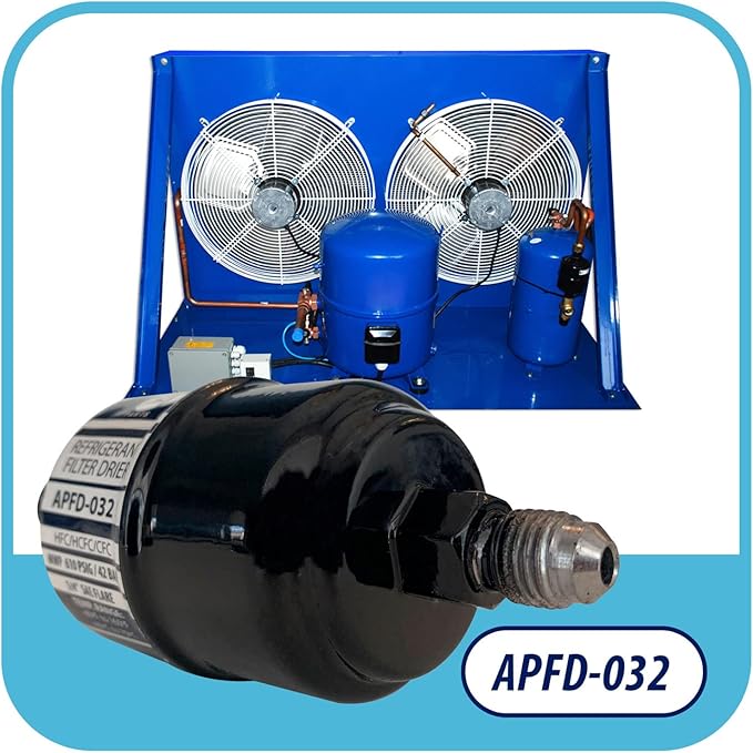 Appli Parts APFD-032 1/4 in Liquid Line Refrigerant AC Filter Drier hvac Refrigeration 032 SAE Flare connection universal unidirectional 4-1/2 in long 1-3/4 in wide