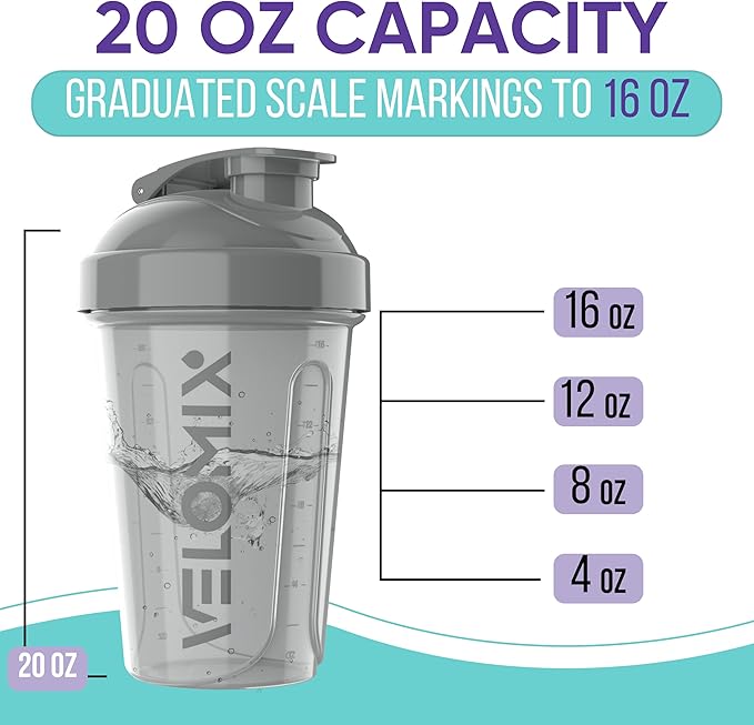 '-6 PACK- Shaker Cups for Protein Shakes 20 oz - 6x Wire Whisk | Leak Proof Protein Shaker Bottle for Protein Shakes, Shaker Bottle Pack for Pre & Post Workout, Shaker Cup (Modern Neutrals)-FlexoryFit