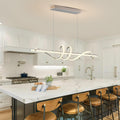 Modern LED Pendent Lights Kitchen Island,3000k-6000K Adjustable Color Dining Room Light Fixture,Dimmable with Remote Control Aluminum for Kitchen, Living, Dining,Bedroom(39in Chrome Silver
