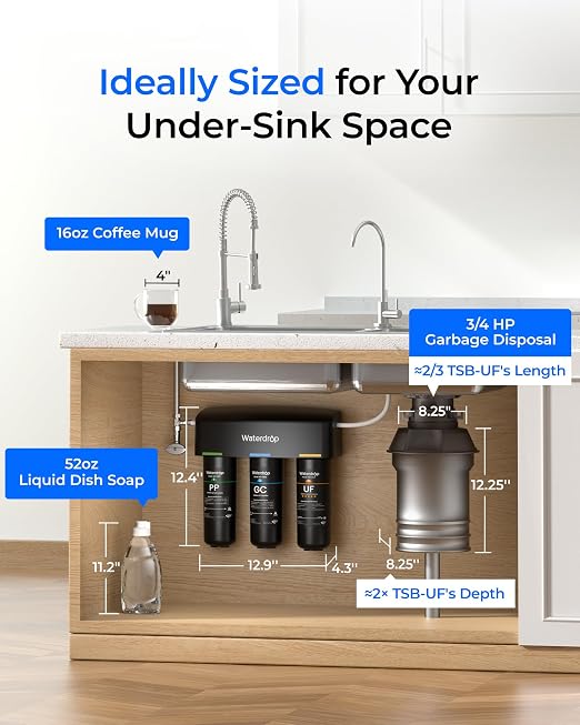 Waterdrop TSB-UF 0.01 μm Ultra Filtration Under Sink Water Filter System - Image 8