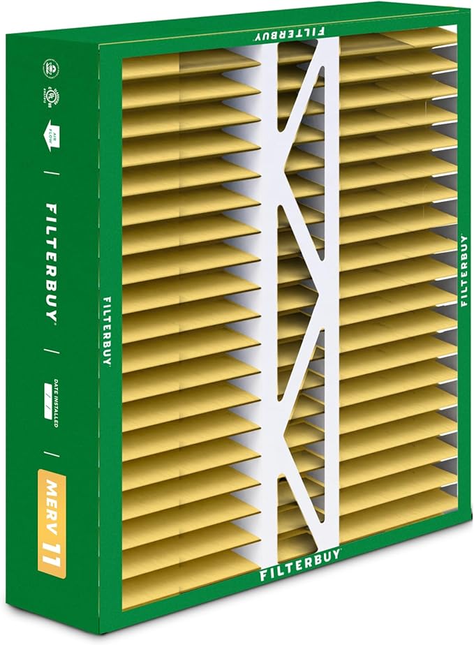 Filterbuy 16x22x5 Air Filter MERV 11 (MPR 1200) Allergen Defense Replacement (3-Pack), Pleated HVAC AC Furnace Filters for Amana, Coleman, Goodman, York, and More (Actual Size: 15.38 x 21.88 x 5.25)