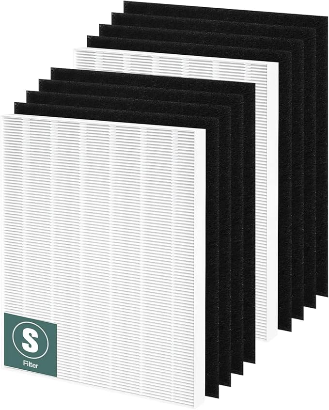 2 Pack C545 HEPA Filter S for C545 Air Purifiers, Compatible with Winix C545 Air Filter Replace Part 1712-0096-00 and 2522-0058-00, 2 × H13 True HEPA + 8 Pre-Filters
