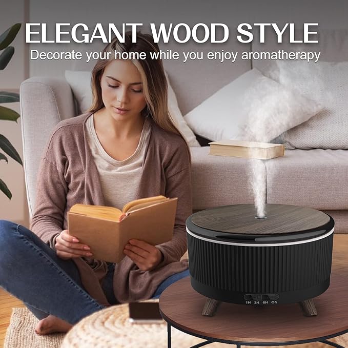 Diffusers for Essential Oils Humidifiers 500ML, Essential Oils Large Room Aromatherapy Diffuser,7 Colors Lights 3 Mist Modes with R/C for Home Office