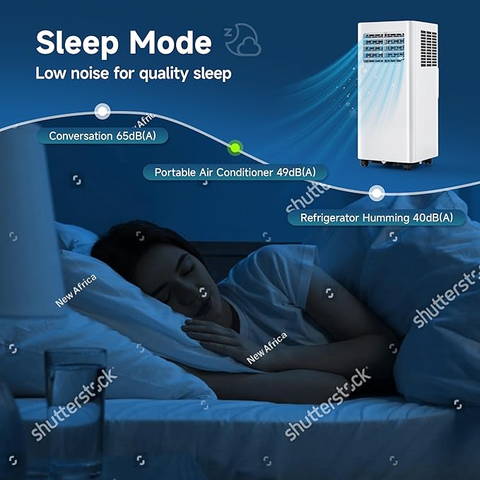 8,000 BTU Portable Air Conditioners,4 Modes Portable Ac Units Cools Up to 370 Sq.Ft,Dehumidifier,Fan,With Remote Control,LED Display, Window Mounting Kit,Suitable for Bedroom,Living Room,Office
