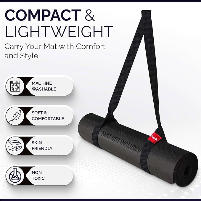 Yoga Mat Straps 2 in 1 - Cotton - Adjustable anti-slip straps for yoga, pilates, stretching, for carrying mats-FlexoryFit