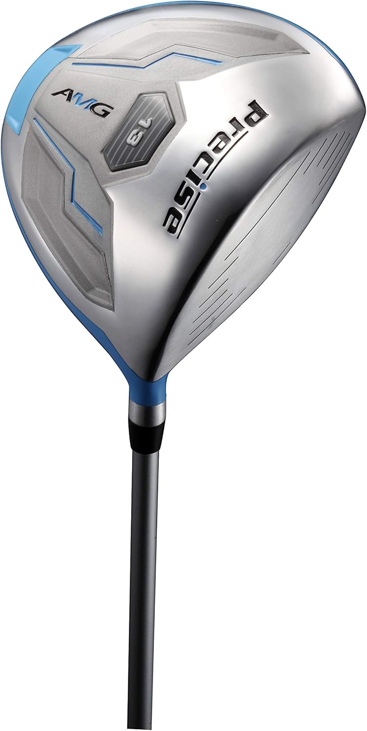 Precise AMG Right-Handed Complete Golf Clubs Set for Petite & Regular Height Women: 460cc Driver, 21° Hybrid, 3 Wood, 6-PW Stainless Irons, Putter, Stand Bag, 3 H/C's | Choose Your Color & Size