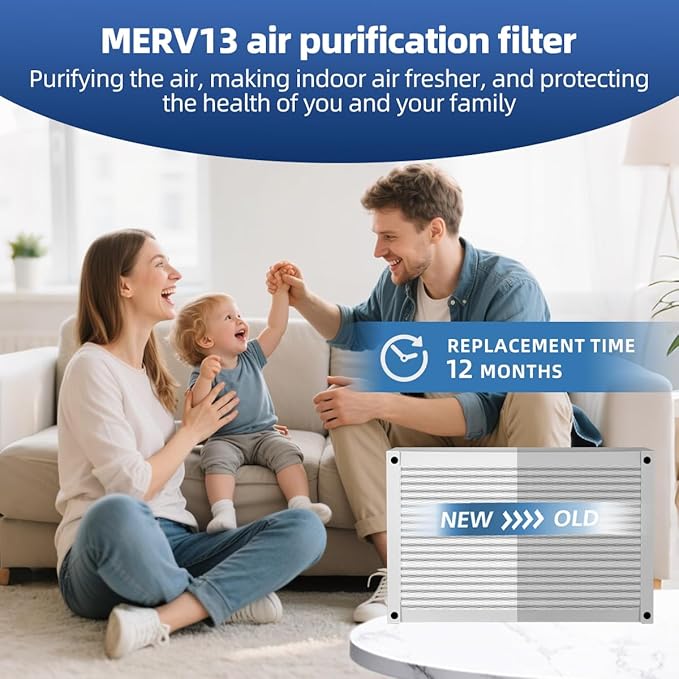 2400 413 Replacement Filter MERV 13 16x25x4 Compatible with Whole-House AirPurifier 2140 2400 and Space-Gard 2400 AirPurifier Pleated HVAC AC Furnace Air Filter 2 Packs