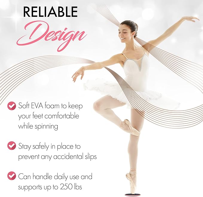 Ballet Pirouette Disc for Dancers - Portable Turn Disc for Dancing on Releve, Gymnastics and Ice Skaters - for Better Pirouette Technique, Releve, Turns and Dance Spinning-FlexoryFit