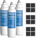 PUREPLUS Replacement for ADQ73613401, LG® LT800P®, LT800PC, ADQ736134, ADQ73613402, LSXS26326S, LSXS26366S, LSXS26366D, LMXC23746S, 46-9490, Refrigerator Water Filter and LT120F® Air Filter, 3 Combo