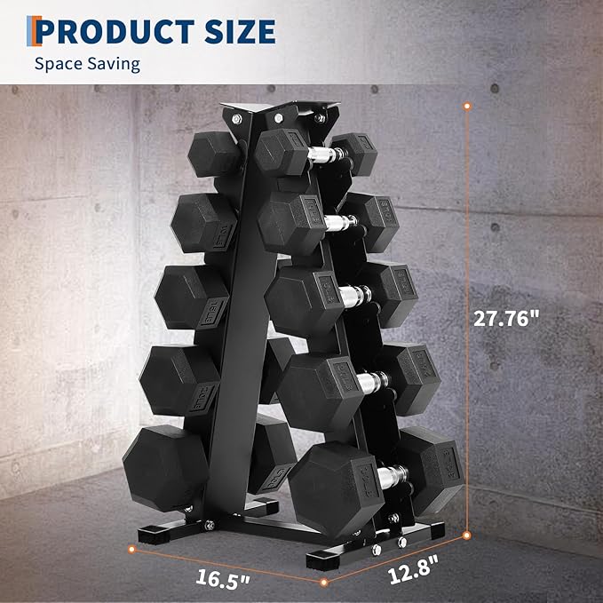 Hex Dumbbells Set, PVC Coated Exercises & Fitness Dumbbell Weights Set for Strength Training Home Gym-FlexoryFit