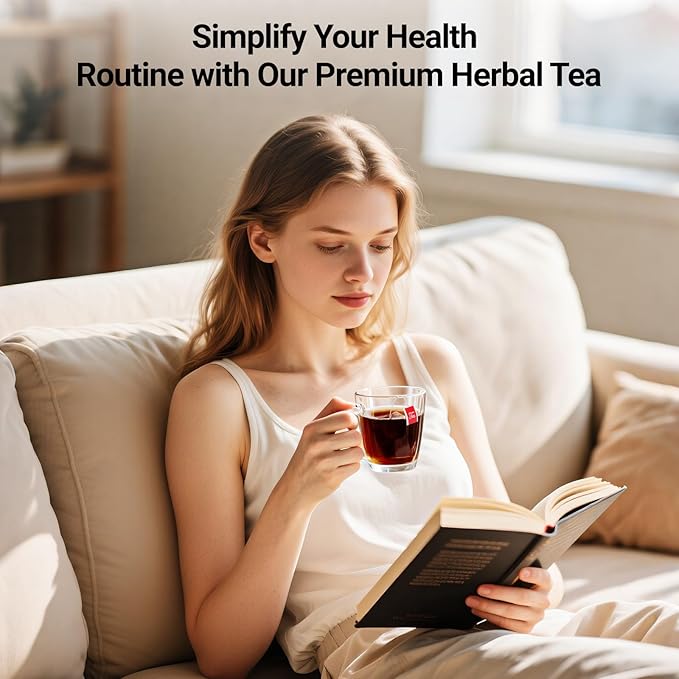Kidney Tea Formula Ginseng Six Treasure Tea, Ginseng Five Treasure Cleanse Detox Teabag, 10 Precious Ingredients Formula Support Kidney and Live Health for Men Women (50 Bags/2 Pack)-FlexoryFit