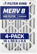 Filter King 15x30.5x0.5 Air Filter | 4-PACK | MERV 8 HVAC Pleated A/C Furnace by FilterKing