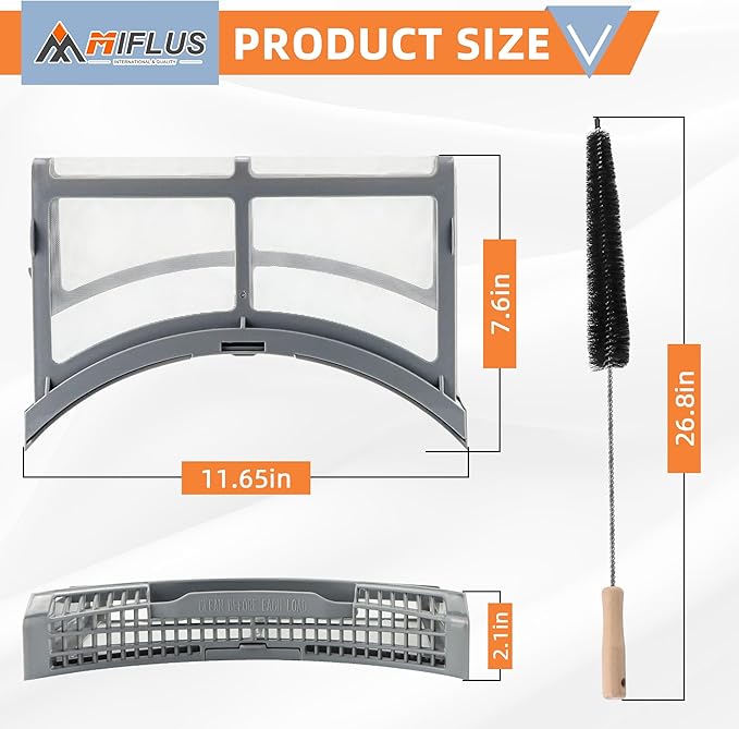 DC61-02595A Dryer Lint Screen Filter Replacement with Dryer Lint Brush,fit for Sam-sung Dryer-byMIFLUS, Replaces 2069505, PS4206799, AP4578777, EAP4206799