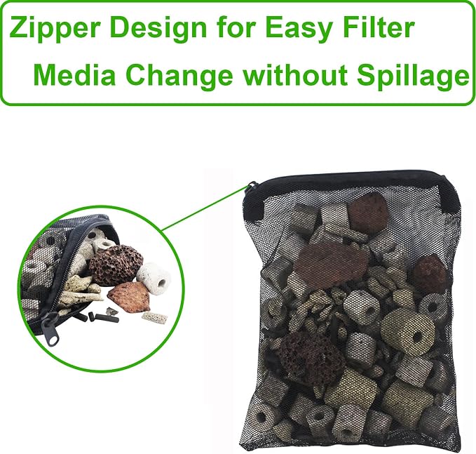 10 Pcs 10" x 7" Aquarium Filter Media Bags, Fish Tank Media Mesh Filter Bags - Image 4