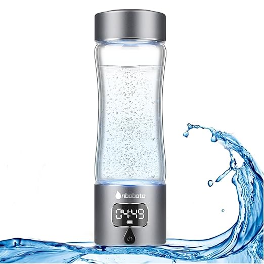 Hydrogen Water Bottle Generator with SPE/PEM Technology, Portable H2 Water Ionizer Machine, Birthday,Xmas Gift for Family Friends Office Travel Sports (Silver, 9.05*Φ2.63in)