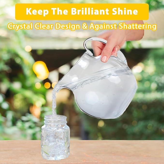 Lily's Home Shatterproof Plastic Pitcher, the Large Capacity Makes it Excellent for Parties (2 Pack - 100 oz)