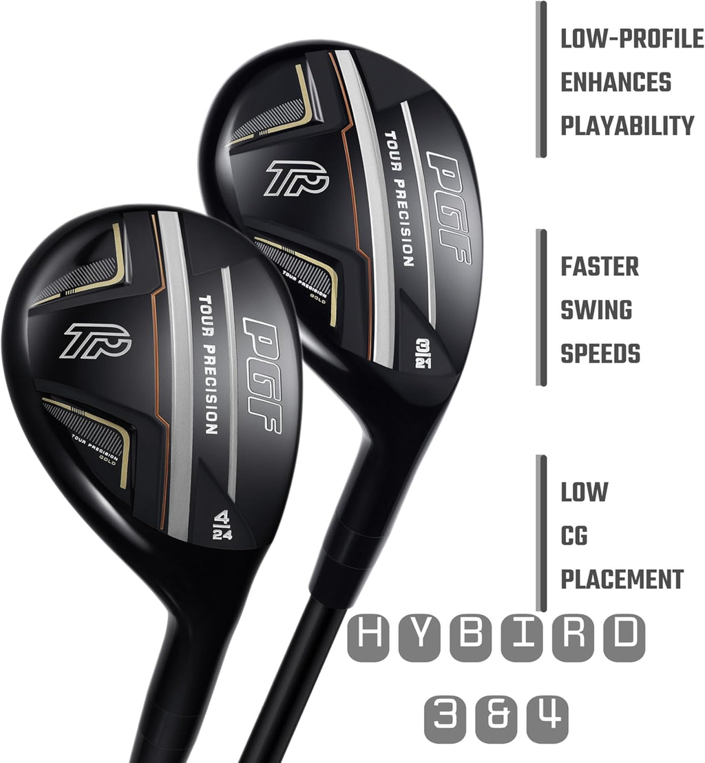 PGF Men's Gold TP Complete Golf Club Package Set [17-Pieces]