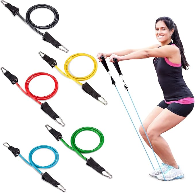 Fit Simplify Resistance Tube Bands 12 Piece Set with Instruction Booklet-FlexoryFit