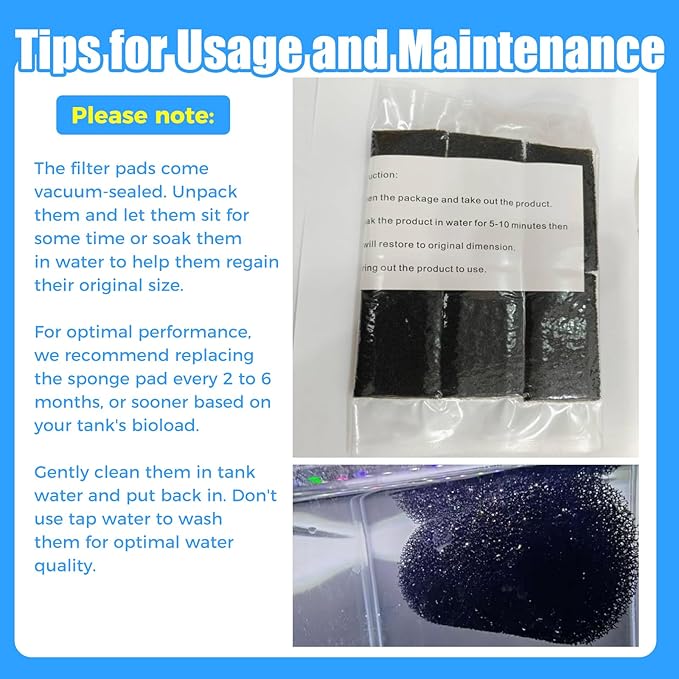 AQUANEAT 12-Pack Pre-Filter Sponge for Aquarium Shrimp Fry Fish Tank Filter 1” Intake, Replacement Foam Cover