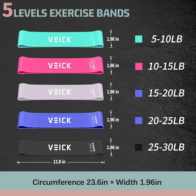 VEICK Resistance Bands, Exercise Bands for Working Out with Handles, Elastic Workout Bands for Men Women, Exercising Bands for Strength Training Equipment at Home Gym-FlexoryFit